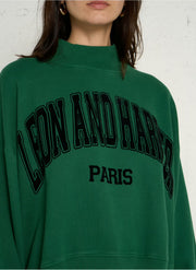 Leon + Harper crew neck sweat - green