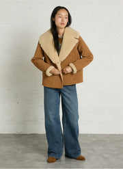 Leon & Harper Vyn faux shearling jacket - cognac