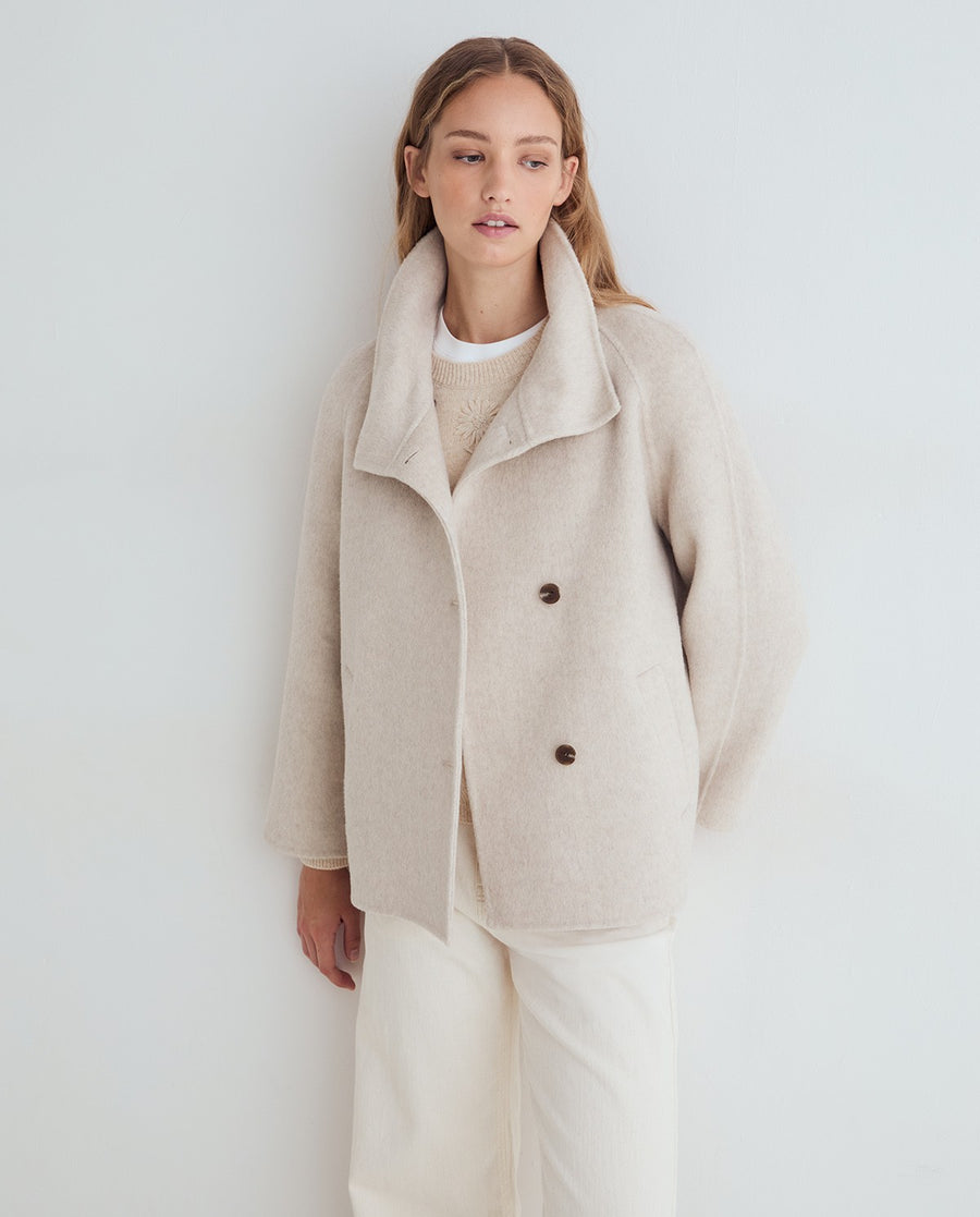 Yerse short wool jacket - winter white