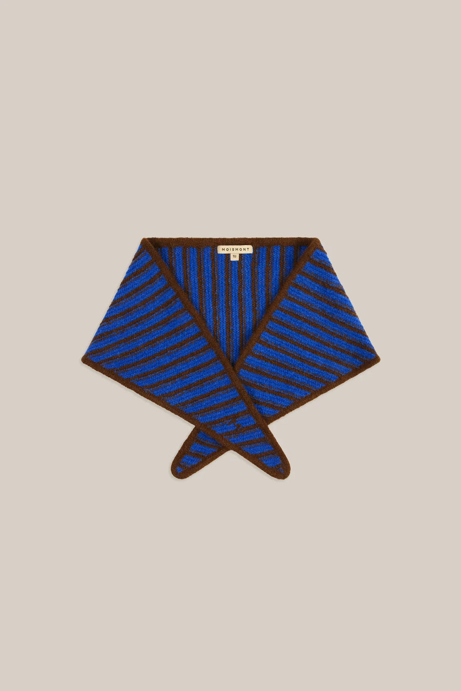 Moismont Fanfan striped wool neck scarf - blue / brown
