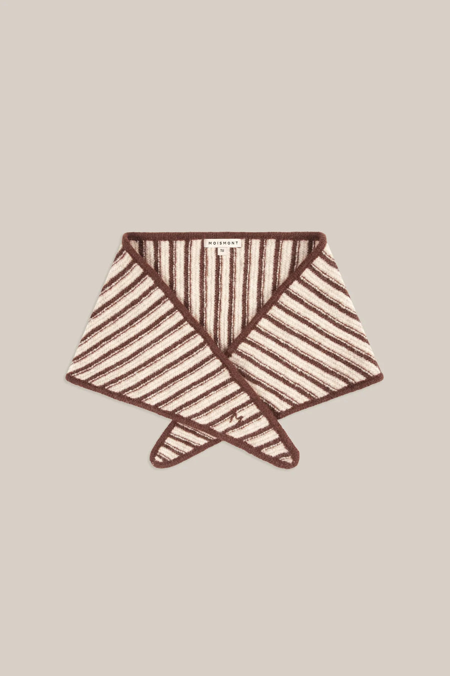 Moismont Fanfan stripe neck scarf - ecru & chocolate