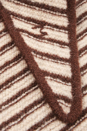 Moismont Fanfan stripe neck scarf - ecru & chocolate