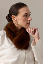 helen moore vintage collar scarf  - mahogany