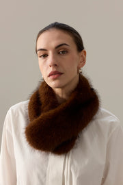 helen moore vintage collar scarf  - mahogany