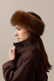 helen moore Huff faux fur head band - mahogany