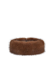 helen moore Huff faux fur head band - mahogany
