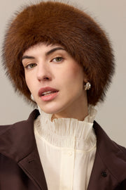 helen moore Huff faux fur head band - mahogany