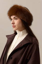 helen moore Huff faux fur head band - mahogany