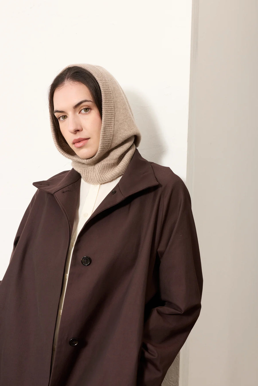 helen moore cashmere & wool hood - oatmeal