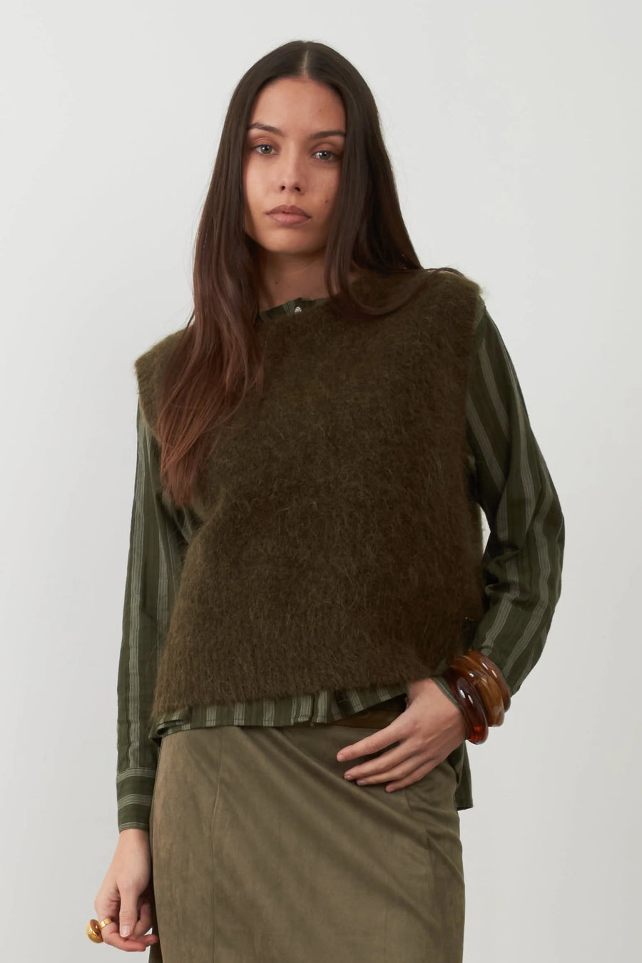 Orfeo knitted tank top  - khaki