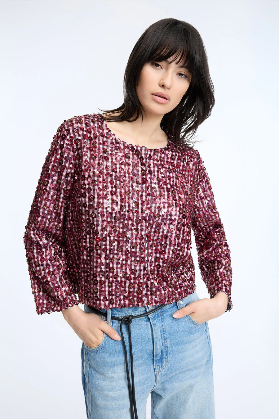 Munthe Cakio sequin jacket / top - Bordeaux