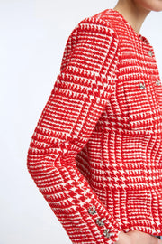Munthe Clora check jacket - red