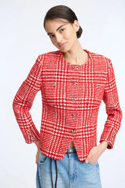 Munthe Clora check jacket - red