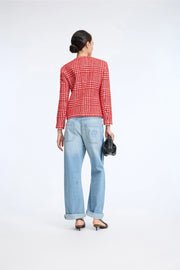 Munthe Clora check jacket - red
