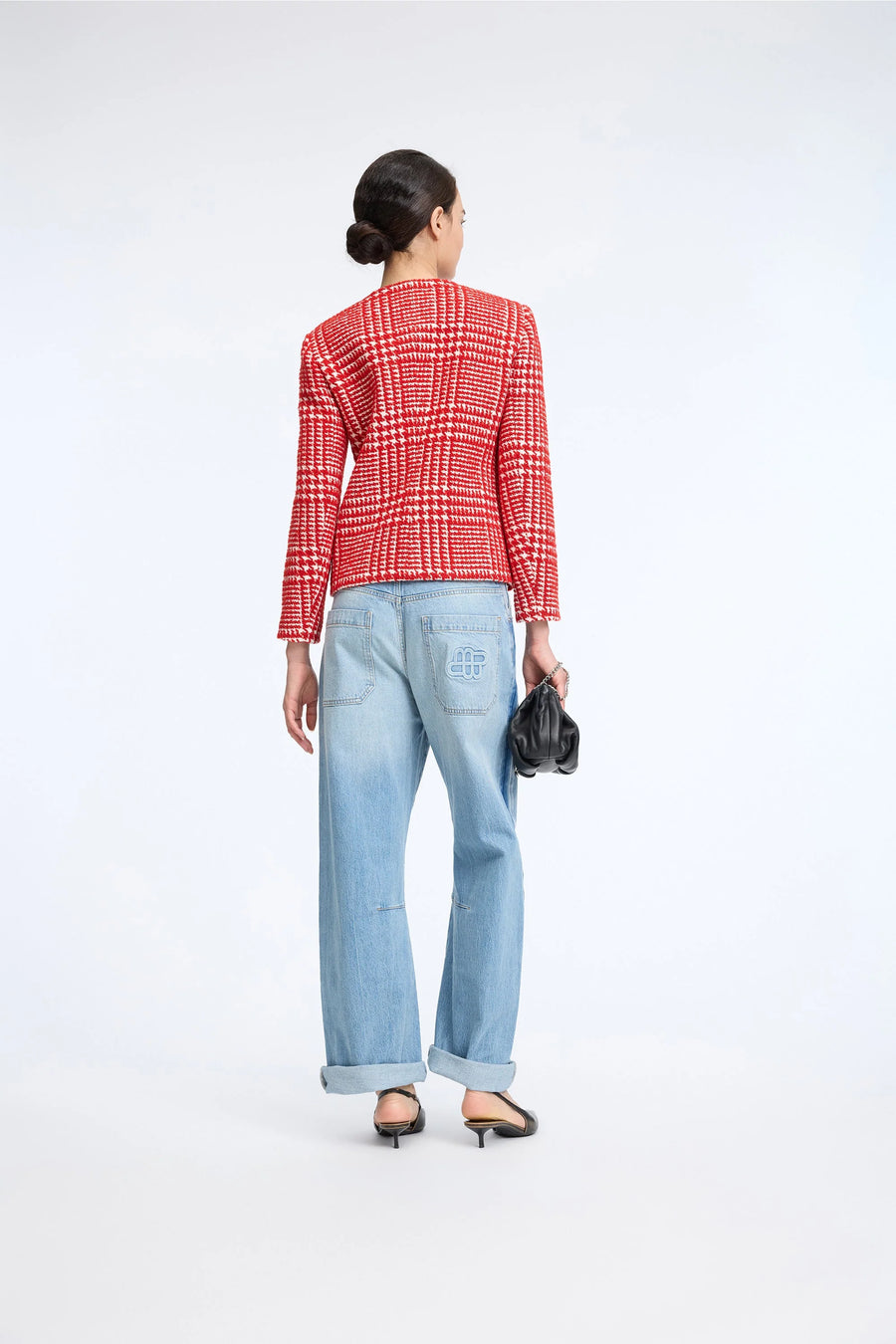 Munthe Clora check jacket - red