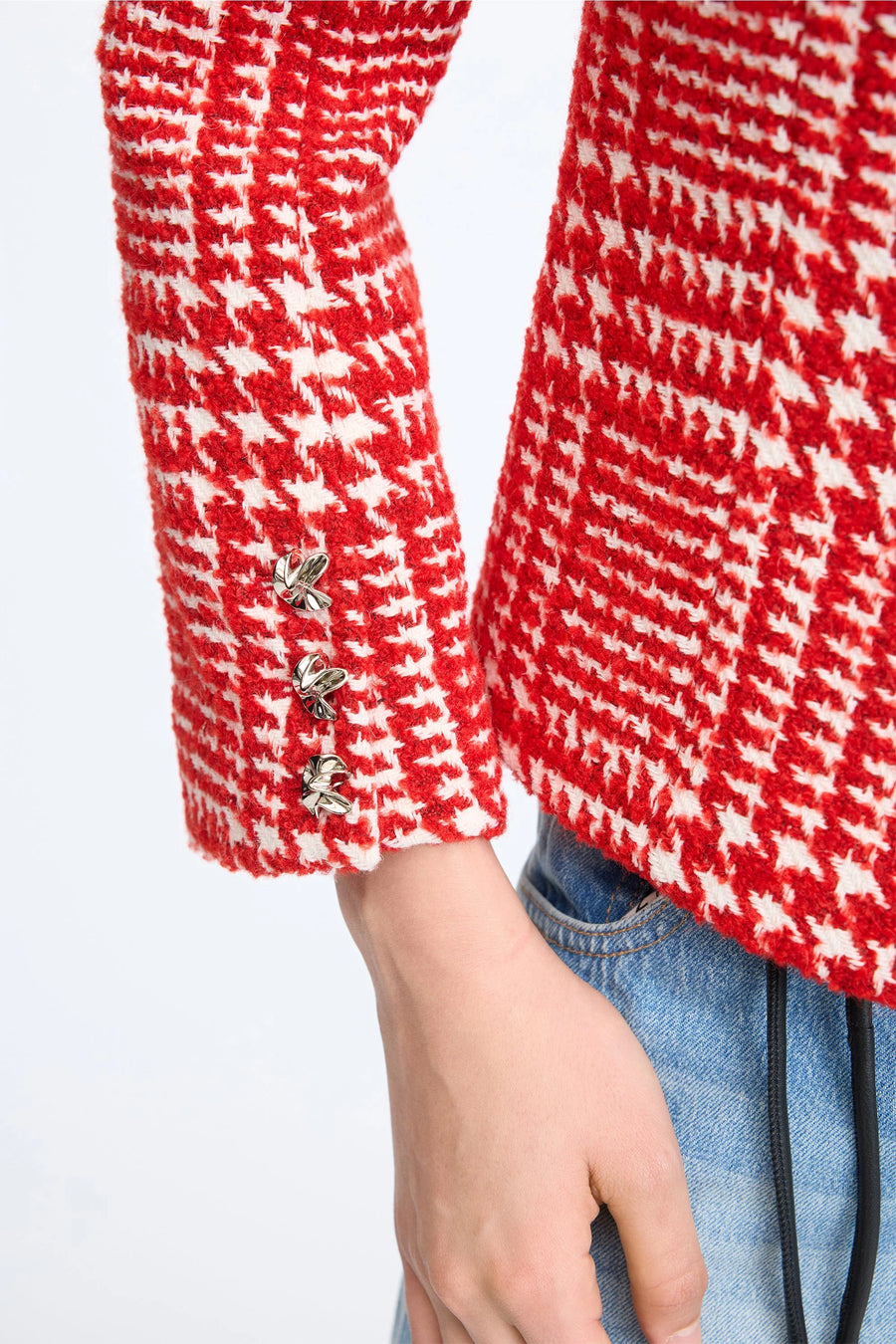 Munthe Clora check jacket - red