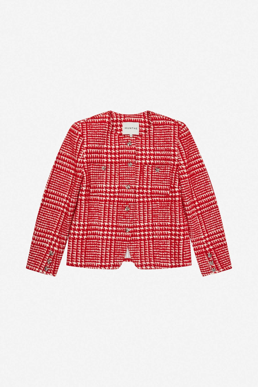 Munthe Clora check jacket - red