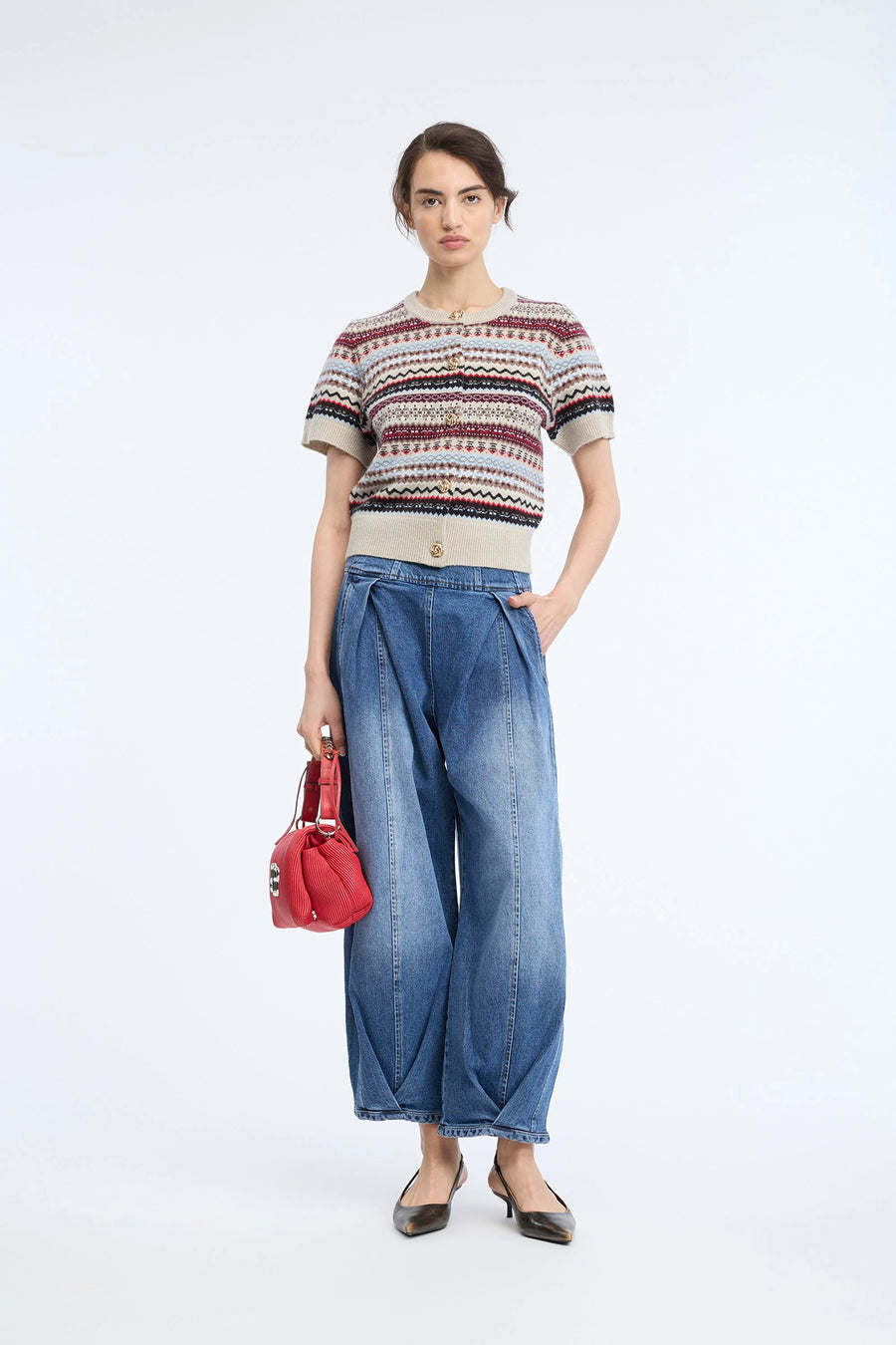 Munthe Coraline short sleeve knit - mixed sand