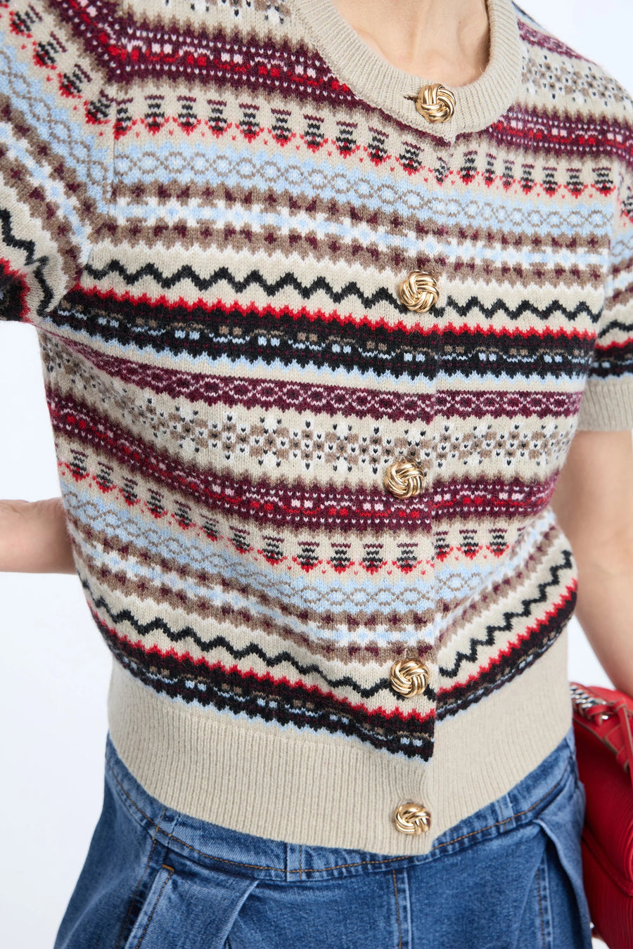 Munthe Coraline short sleeve knit - mixed sand