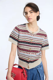 Munthe Coraline short sleeve knit - mixed sand