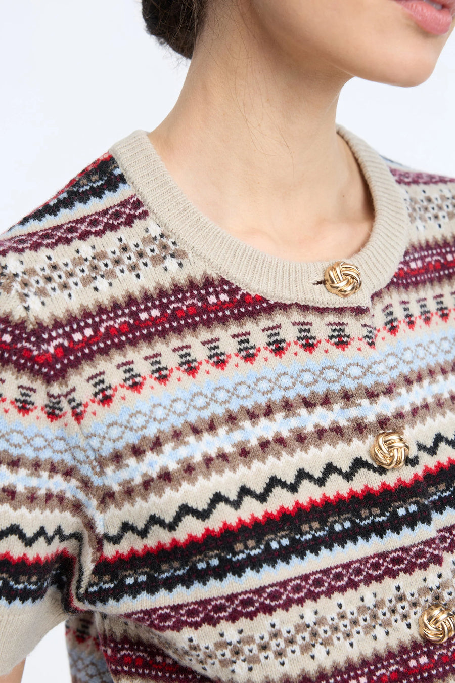 Munthe Coraline short sleeve knit - mixed sand