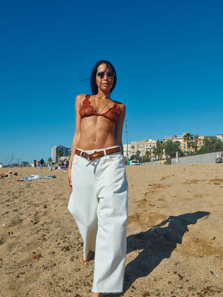 Heyanno Hope wide leg white jeans