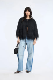 Munthe Cyanna fringe jacket - black