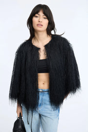 Munthe Cyanna fringe jacket - black