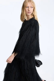 Munthe Cyanna fringe jacket - black