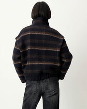 Sessùn Paolino check jacket - navy