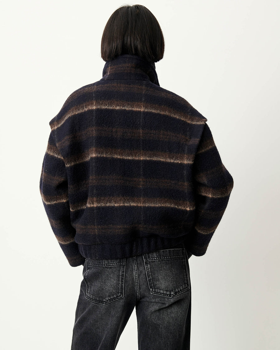 Sessùn Paolino check jacket - navy