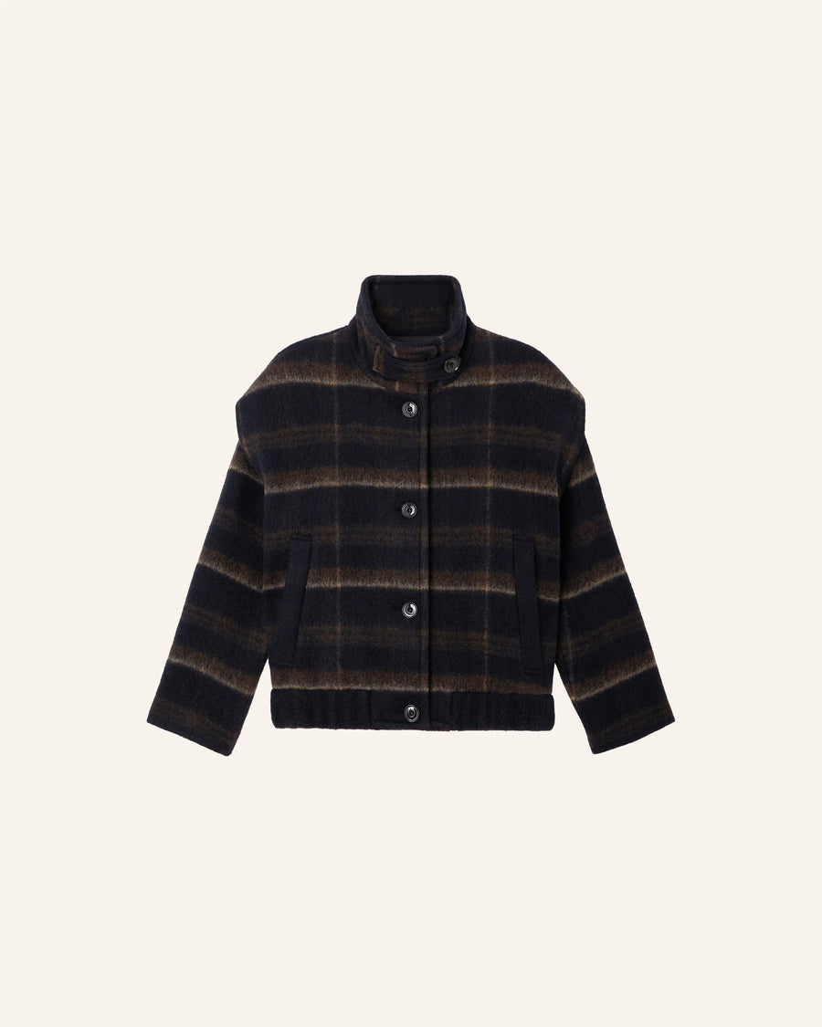 Sessùn Paolino check jacket - navy