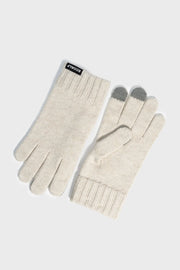 Ecoalf wool gloves - bone melange