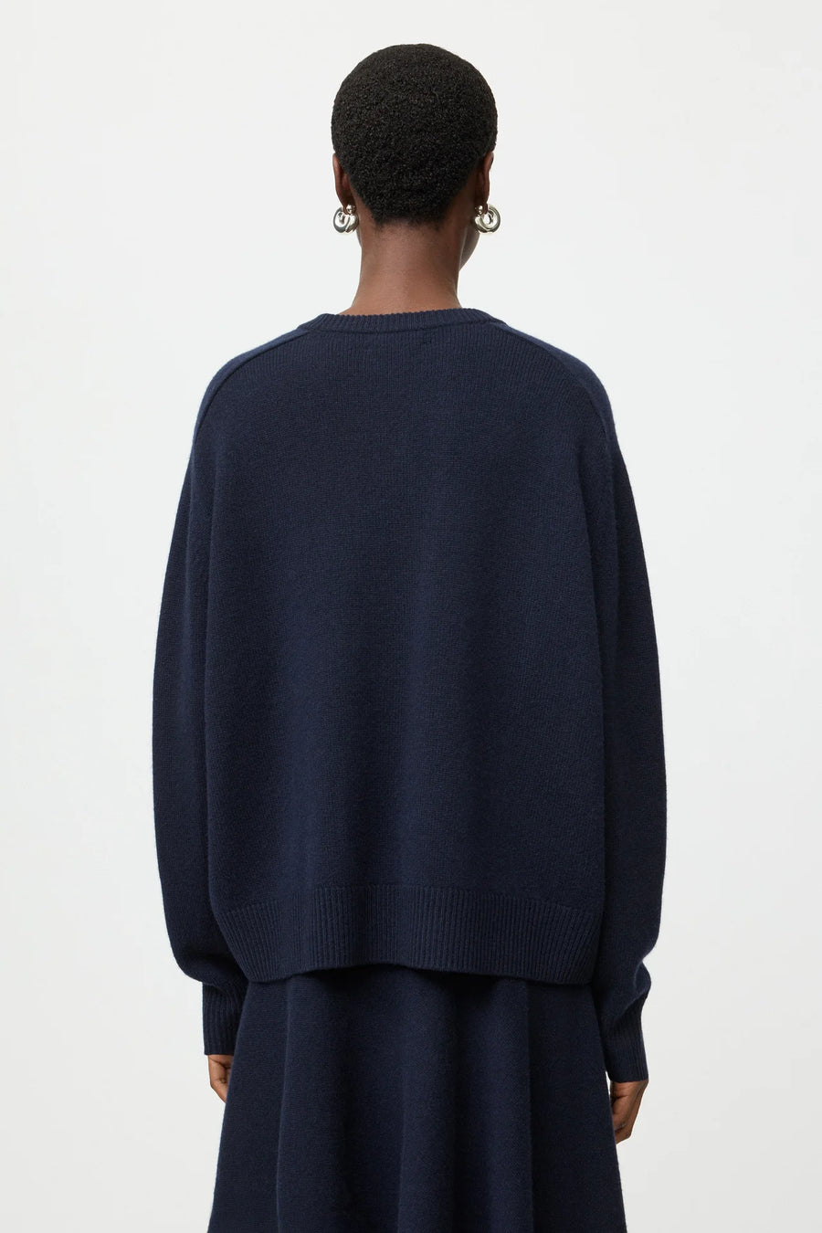 Soft Goat boyfriend crewneck cashmere jumper - navy