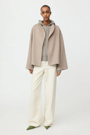 Soft Goat short jacket - dark sand