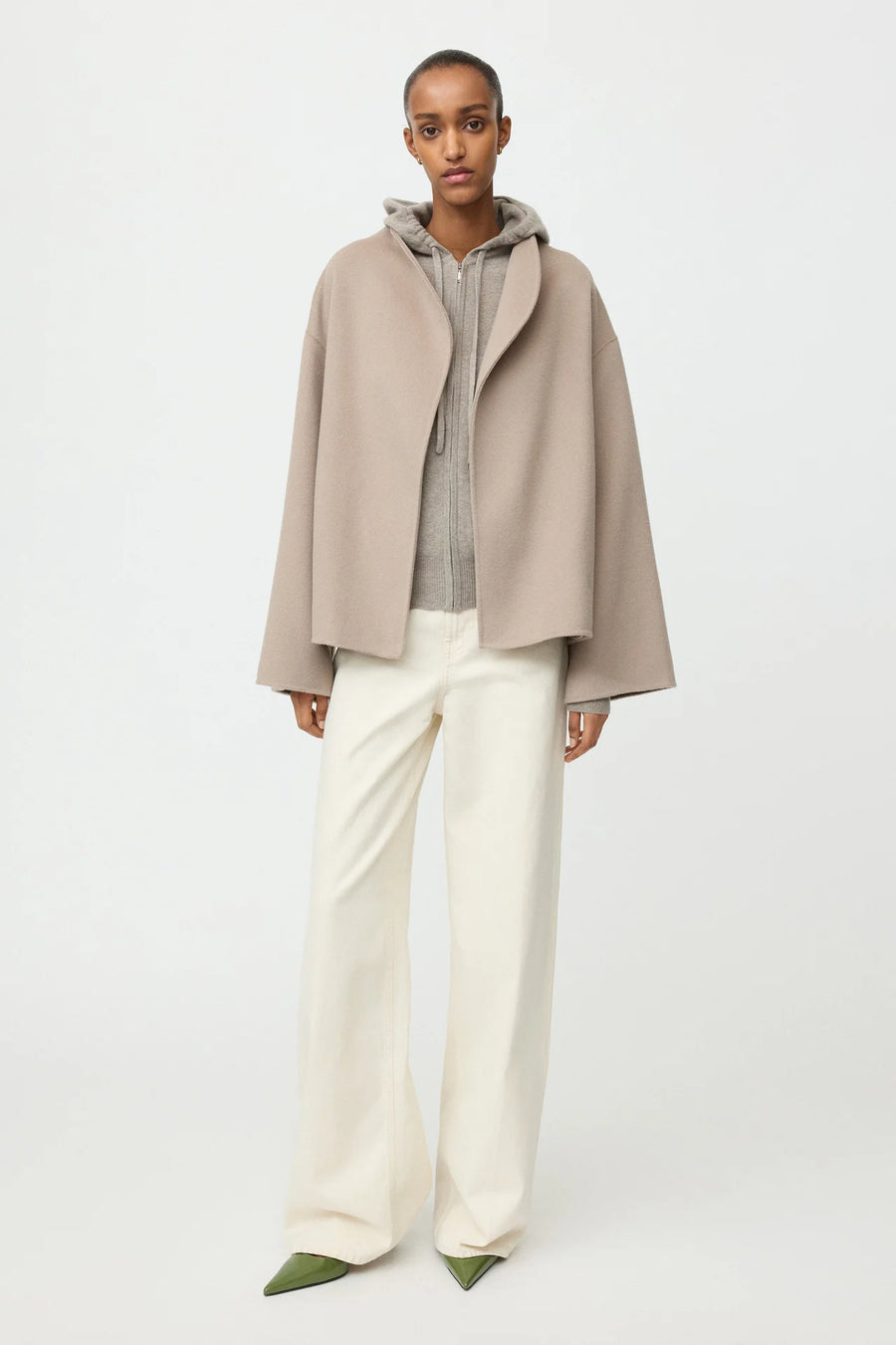 Soft Goat short jacket - dark sand