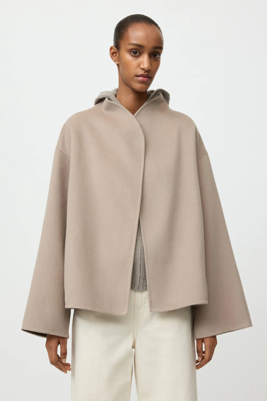 Soft Goat short jacket - dark sand