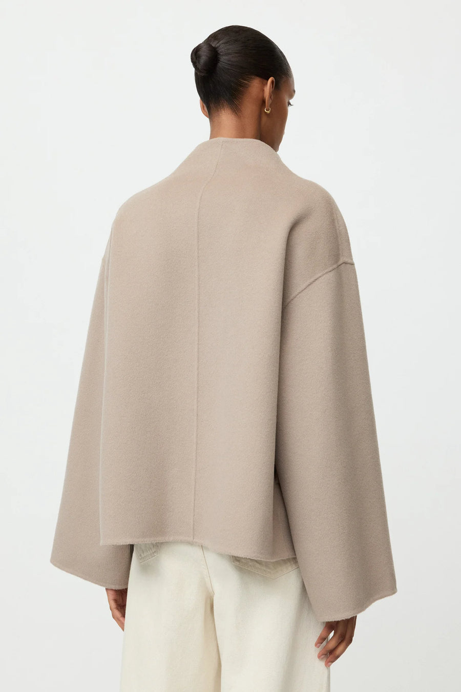 Soft Goat short jacket - dark sand