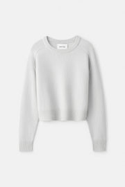 Soft Goat crew neck cashmere long sleeved top - quiet grey