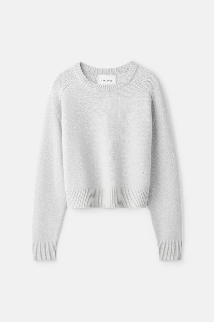 Soft Goat crew neck cashmere long sleeved top - quiet grey