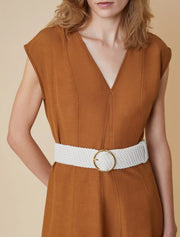 Penny Black Vadet weave leather belt - ivory