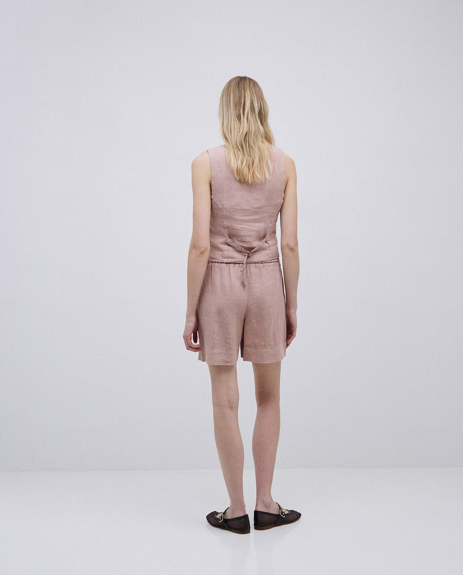 Yerse linen shorts - dusty pink