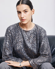 Hartford Harper sequin top - silver