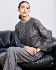 Hartford Harper sequin top - silver