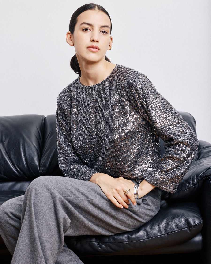 Hartford Harper sequin top - silver