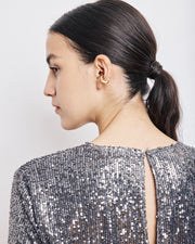 Hartford Harper sequin top - silver