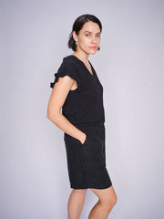 Mos Mosh Emmie linen Bermuda short - black