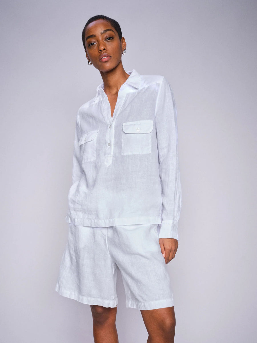 Mos Mosh Emmie linen Bermuda short - white