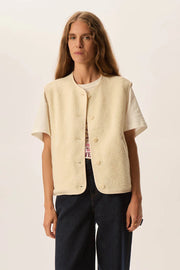 Des Petits Haut Zlata teddy gillet - cream