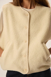 Des Petits Haut Zlata teddy gillet - cream